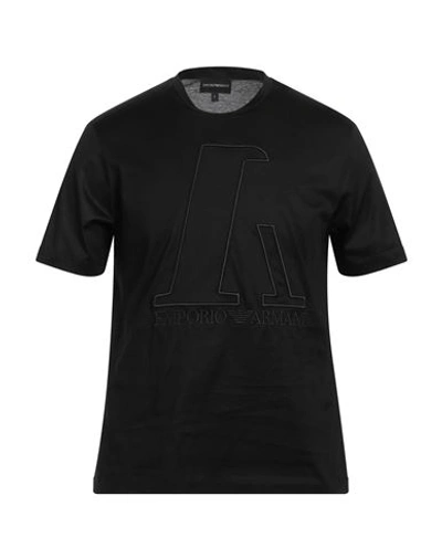 Shop Emporio Armani Man T-shirt Black Size M Cotton, Polyester