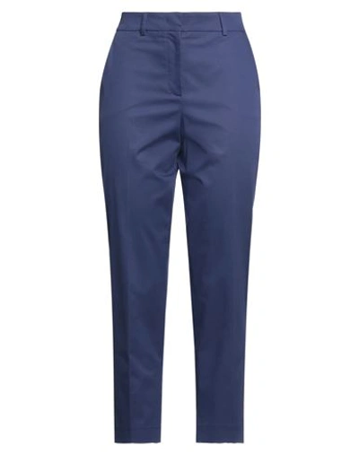 Ql2  Quelledue Ql2 Quelledue Woman Pants Navy Size 16 Virgin Wool, Lycra In Navy Blue