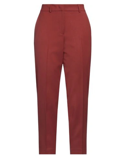 Shop Ql2  Quelledue Ql2 Quelledue Woman Pants Brick Red Size 8 Virgin Wool, Lycra