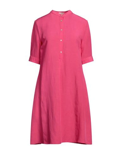 Shop Camicettasnob Woman Midi Dress Fuchsia Size 10 Viscose, Linen In Pink