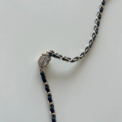 Pre-owned Chanel Leather Woven Chain Long Necklace