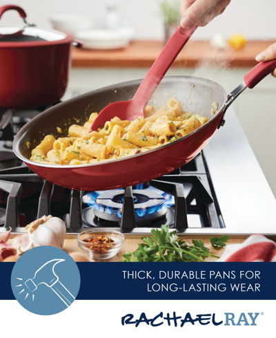 Rachael Ray Cook + Create Aluminum Nonstick Frying Pan, 12.5" In Agave Blue