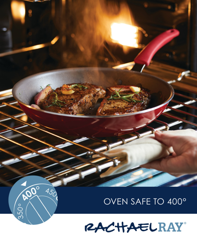 Rachael Ray Cook + Create Aluminum Nonstick Frying Pan, 12.5" In Agave Blue