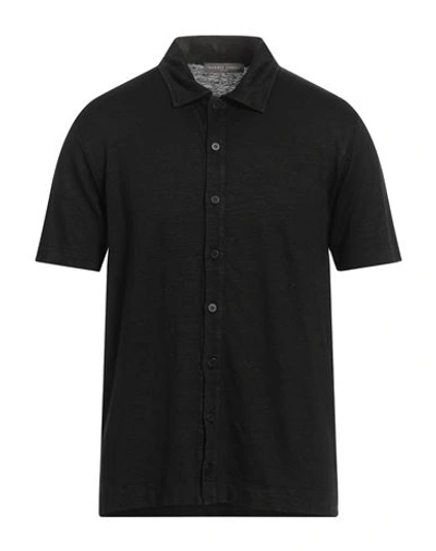 Shop Daniele Fiesoli Man Shirt Black Size M Linen, Elastane