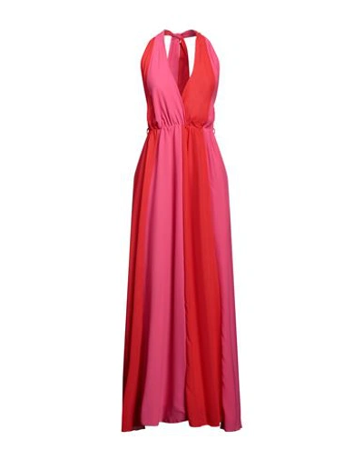 Siste's Woman Maxi Dress Fuchsia Size L Polyester In Pink