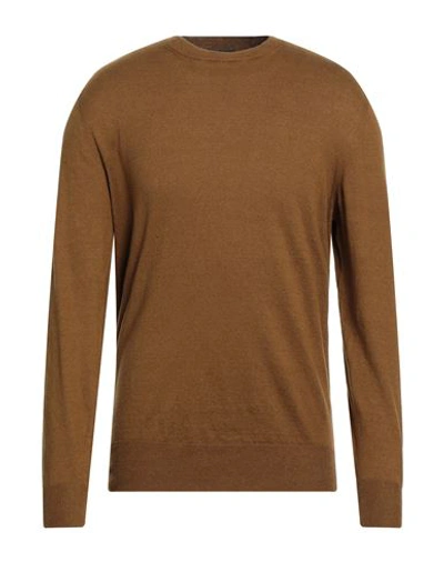 Shop Drumohr Man Sweater Khaki Size 38 Linen, Polyester In Beige