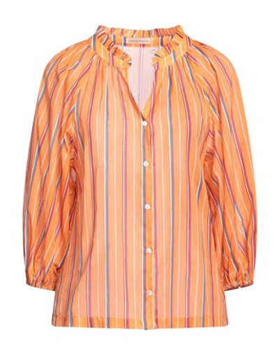 Shop Camicettasnob Woman Shirt Orange Size 10 Cotton
