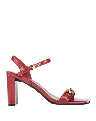 Shop Jeffrey Campbell Woman Sandals Brick Red Size 7 Soft Leather