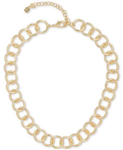 Shop Lucky Brand Gold-tone Chain Link Collar Necklace, 16" + 3" Extender