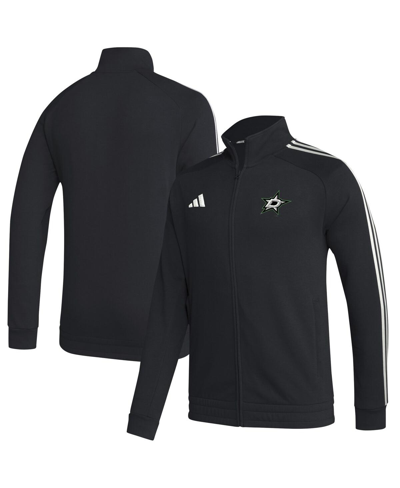 Shop Adidas Originals Men's Adidas Black Dallas Stars Raglan Full-zip Track Jacket