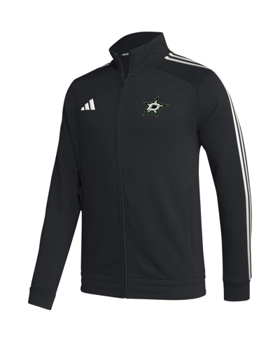 Shop Adidas Originals Men's Adidas Black Dallas Stars Raglan Full-zip Track Jacket