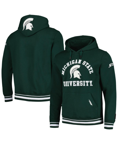 Shop Pro Standard Men's  Green Michigan State Spartans Classic Stacked Logo Pullover Hoodie