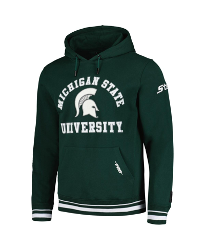 Shop Pro Standard Men's  Green Michigan State Spartans Classic Stacked Logo Pullover Hoodie
