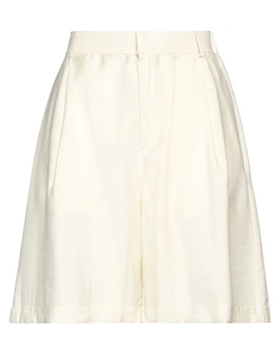 Shop Elvine Woman Shorts & Bermuda Shorts Cream Size 0 Viscose, Polyester In White