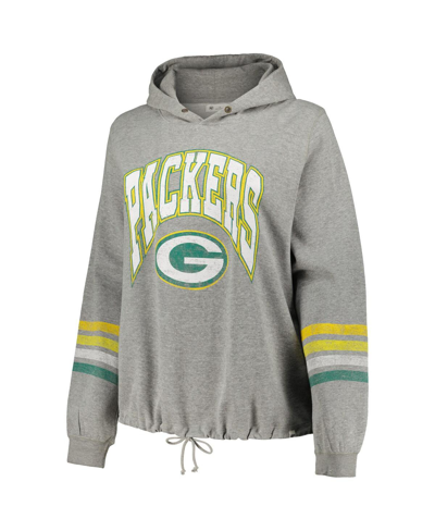 Shop 47 Brand Women's ' Heather Gray Distressed Green Bay Packers Plus Size Upland Bennett Pullover Hoodie