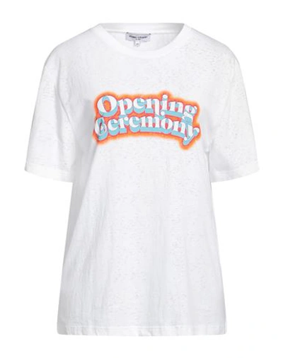 Shop Opening Ceremony Woman T-shirt White Size S Cotton, Polyester