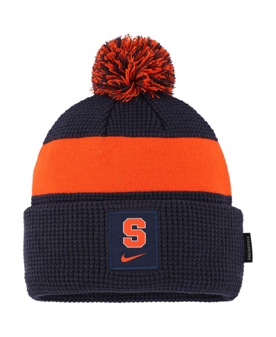 Shop Nike Youth Boys And Girls  Navy Syracuse Orange Cuffed Knit Hat With Pom