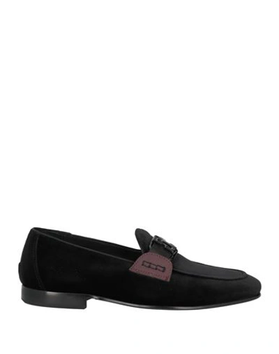 Shop Giovanni Conti Man Loafers Black Size 9 Textile Fibers, Leather