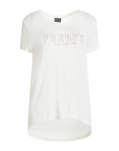 Shop Freddy Woman T-shirt Cream Size M Viscose, Elastane In White