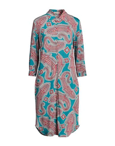 Camicettasnob Woman Midi Dress Deep Teal Size 8 Viscose, Elastane In Green