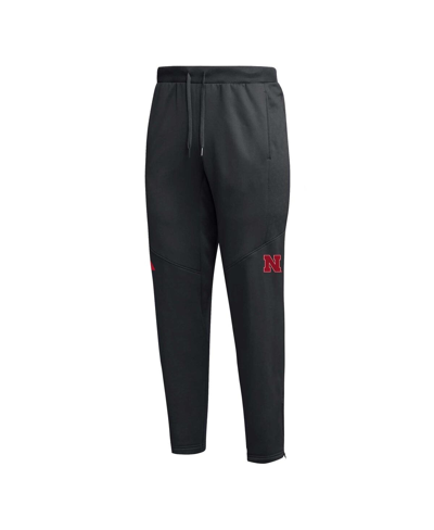 Shop Adidas Originals Men's Adidas Black Nebraska Huskers 2023 Travel Aeroready Tapered Pants