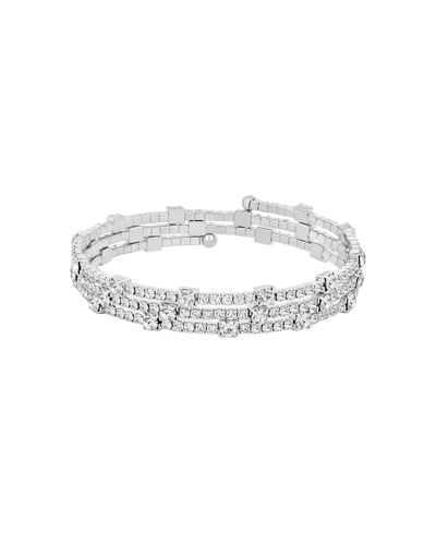 Shop And Now This Silver-plated Or 18k Gold-plated Crystal Coil Bracelet