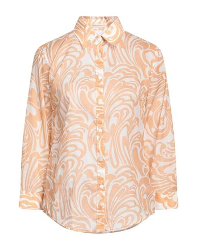 Shop Camicettasnob Woman Shirt Apricot Size 12 Cotton In Orange