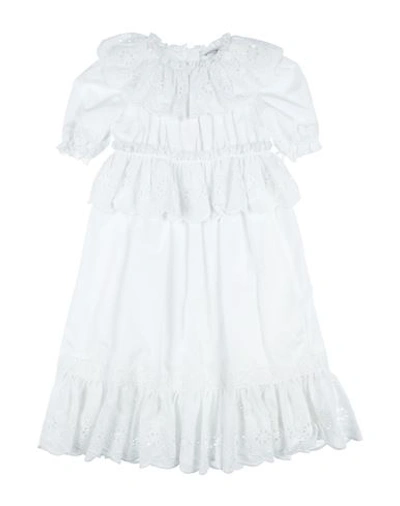 Shop Dolce & Gabbana Newborn Girl Baby Dress White Size 3 Cotton, Polyester