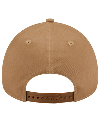 Shop New Era Men's  Khaki Cleveland Guardians A-frame 9forty Adjustable Hat