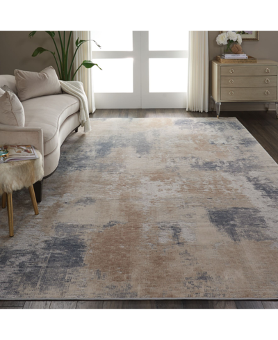 Nourison Home Rustic Textures Rus02 Beige And Gray 7'10" X 10'6" Area Rug In Beige,gray