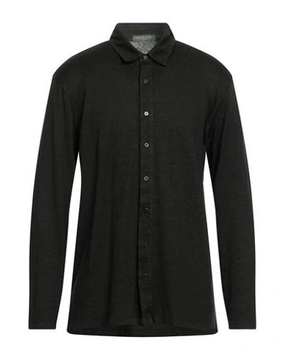 Shop Daniele Fiesoli Man Shirt Black Size Xxl Linen, Elastane