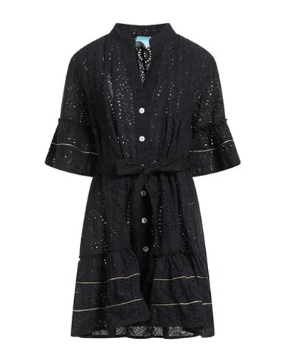 Shop Iconique Woman Mini Dress Black Size S Cotton