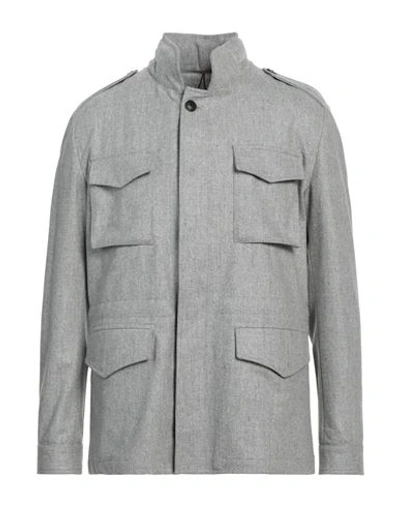 Shop Barba Napoli Man Jacket Light Grey Size 50 Wool