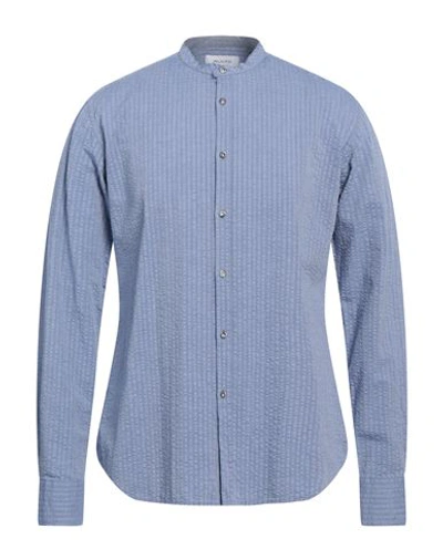 Shop Aglini Man Shirt Blue Size Xl Cotton