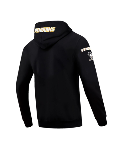 Pro Standard Black Pittsburgh Penguins Classic Chenille Full-zip Hoodie Jacket In Black
