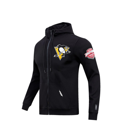 Pro Standard Black Pittsburgh Penguins Classic Chenille Full-zip Hoodie Jacket In Black