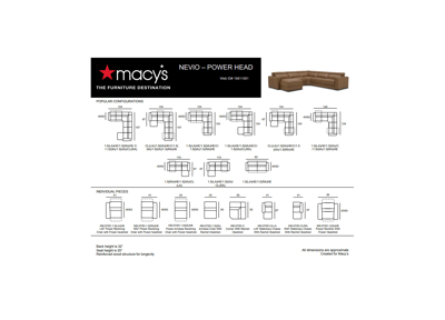 Macy's Nevio 39" Leather Power Recliner And Headrest, Created For  In Butternut