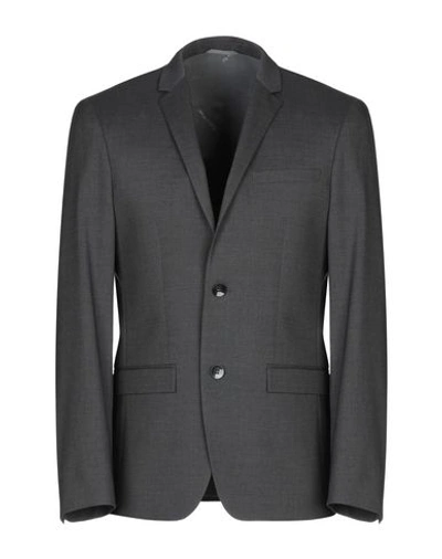 Shop Calvin Klein Man Blazer Steel Grey Size 46 Wool, Elastane