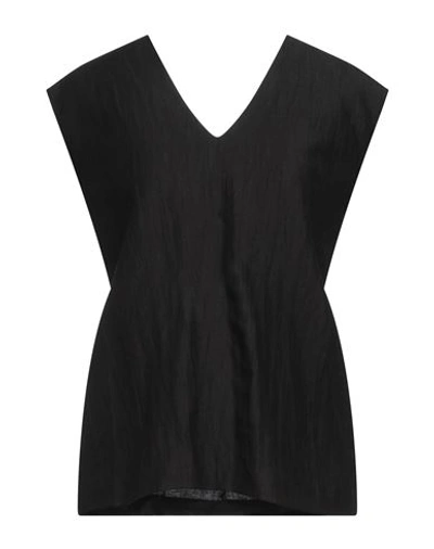 Shop Alpha Studio Woman Top Black Size 8 Linen, Viscose, Polyamide