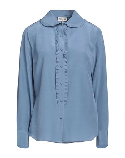 Shop Paul & Joe Woman Shirt Light Blue Size 2 Silk