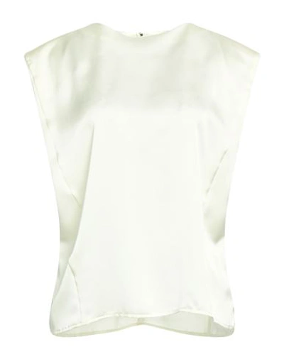 Shop Nineminutes Woman Top Cream Size 6 Polyester, Elastane In White