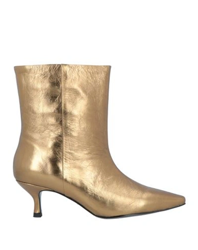 Shop Bibi Lou Woman Ankle Boots Gold Size 10 Soft Leather
