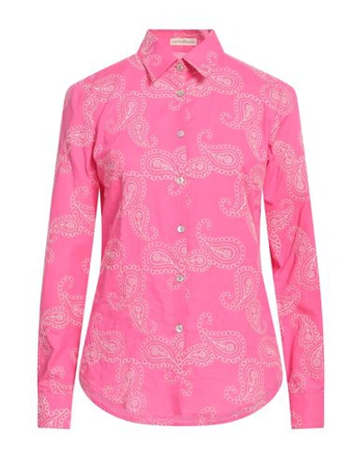 Shop Camicettasnob Woman Shirt Fuchsia Size 8 Cotton In Pink