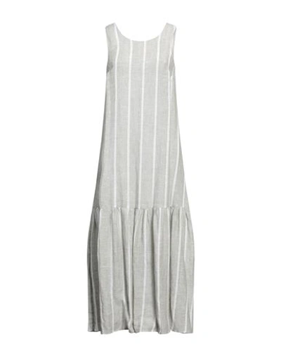 Shop Camicettasnob Woman Maxi Dress Sage Green Size 12 Linen