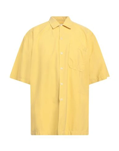 Shop Universal Works Man Shirt Yellow Size S Cotton