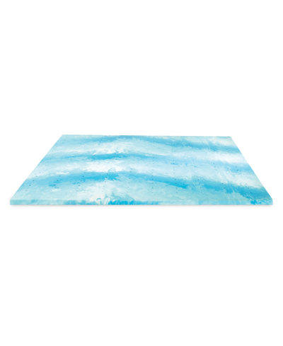 Prosleep Cooling Gel Swirl 2" Memory Foam Mattress Topper, California King In White,blue
