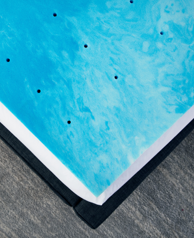 Prosleep Cooling Gel Swirl 2" Memory Foam Mattress Topper, California King In White,blue