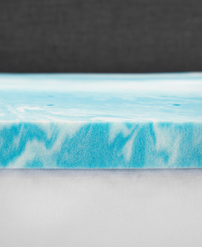 Prosleep Cooling Gel Swirl 2" Memory Foam Mattress Topper, California King In White,blue