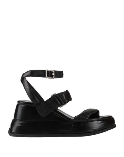 Shop As98 A. S.98 Woman Sandals Black Size 8 Soft Leather