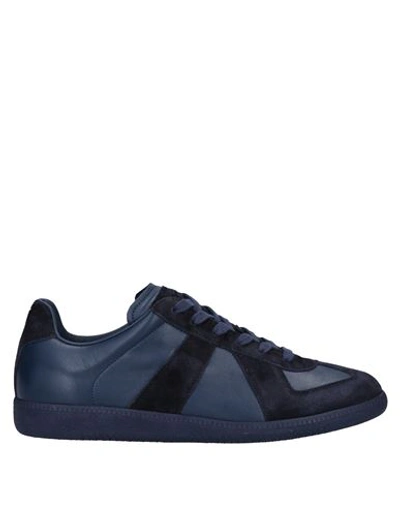 Shop Maison Margiela Man Sneakers Midnight Blue Size 6 Soft Leather